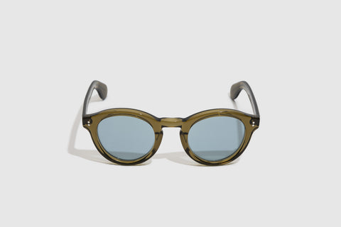 Moscot Keppe Olive Brown Blue Lenses