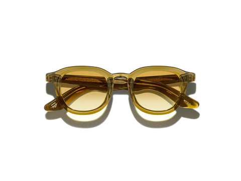 Moscot Dahven Sun Olive Brown Chestnut Fade Lenses