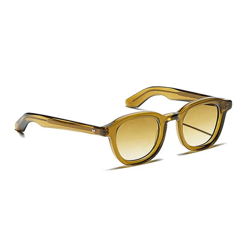 Moscot Dahven Sun Olive Brown Chestnut Fade Lenses